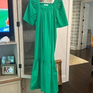 Rodebjer green square neck maxi dress sz small